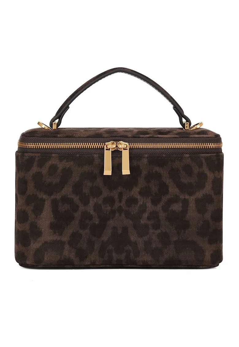 Geanta crossbody mica din piele, Maro inchis