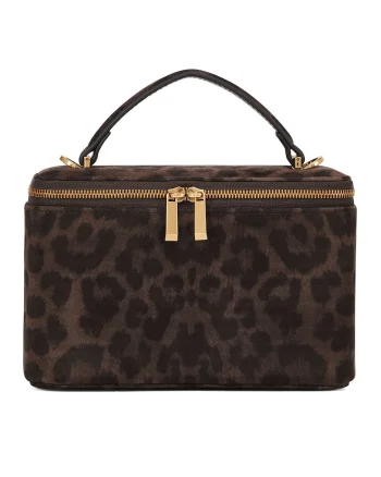 Geanta crossbody mica din piele, Maro inchis