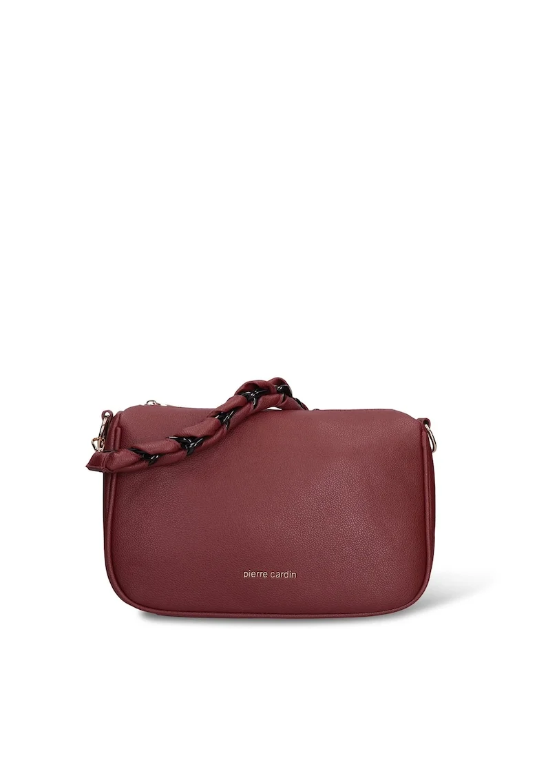 Geanta crossbody cu fermoar Celeste Lux, Visiniu