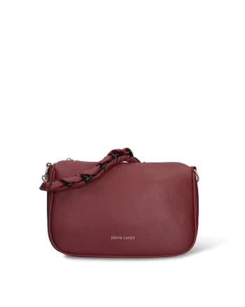 Geanta crossbody cu fermoar Celeste Lux, Visiniu