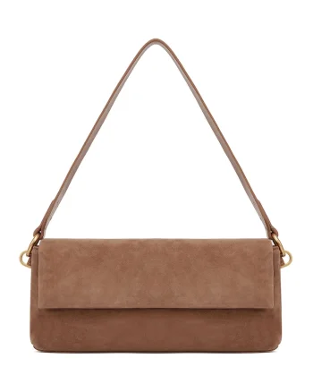 Geanta crossbody de piele, Maro camel