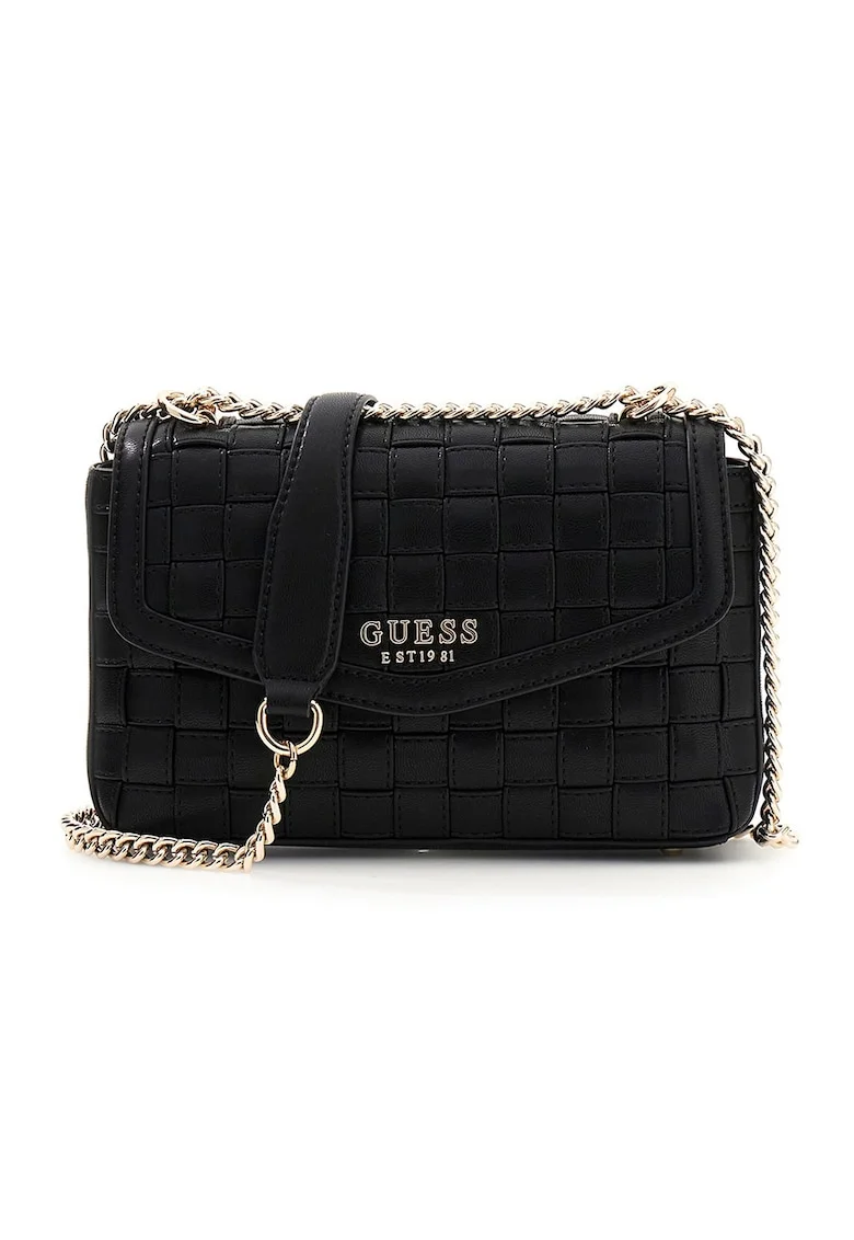 Geanta crossbody de piele ecologica cu clapa Sandy, Negru