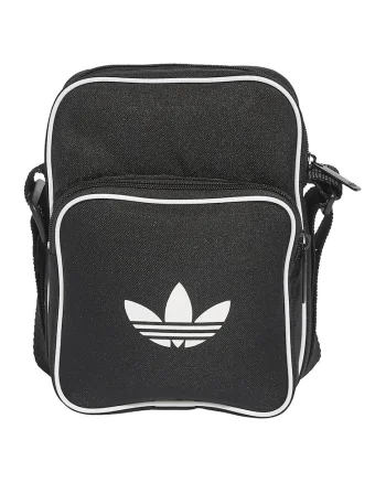 Geanta crossbody cu imprimeu logo, Alb/Negru