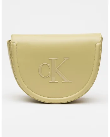 Geanta crossbody de piele ecologica cu clapa, Verde sparanghel
