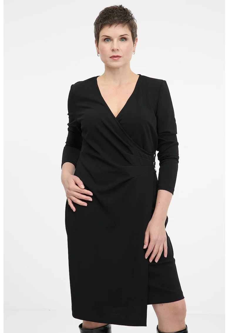 Rochie cu croiala bodycon si model petrecut, Negru