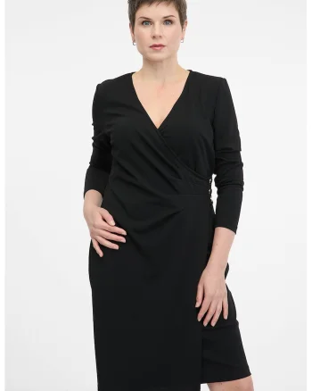 Rochie cu croiala bodycon si model petrecut, Negru