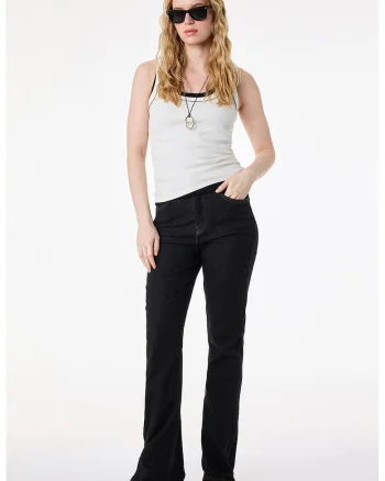 Blugi bootcut cu talie inalta, Negru