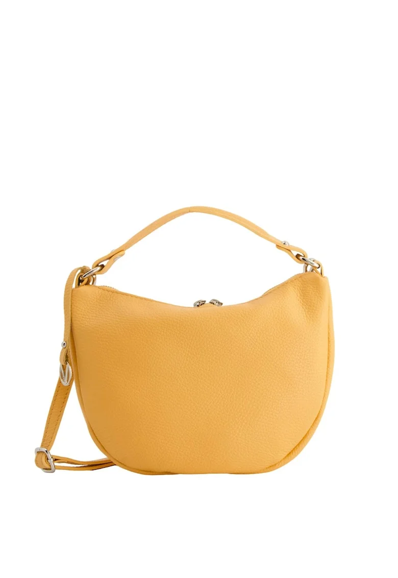 Geanta crossbody,  Piele naturala, Portocaliu, 19x30x6cm