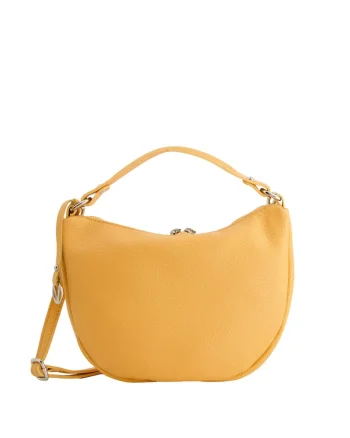 Geanta crossbody,  Piele naturala, Portocaliu, 19x30x6cm