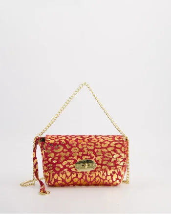 Geanta crossbody din piele intoarsa cu animal print