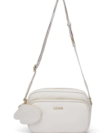 Geanta crossbody cu portmoneu, Alb murdar