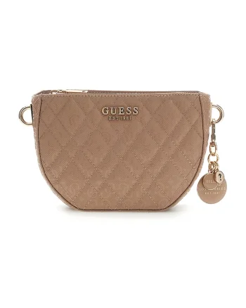 Geanta crossbody cu logo metalic Isemay, Bej inchis