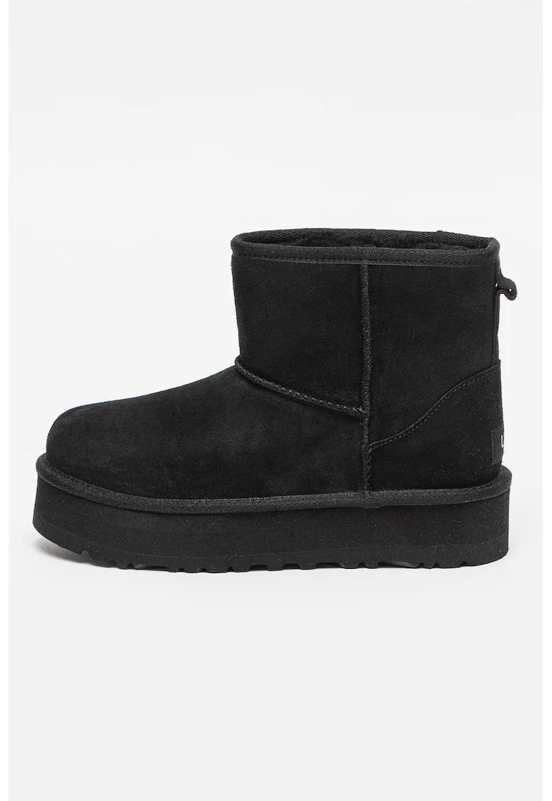 Ghete slip-on din piele intoarsa Classic Mini, Negru