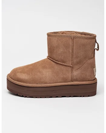 Ghete slip-on din piele intoarsa Classic Mini, Maro taupe