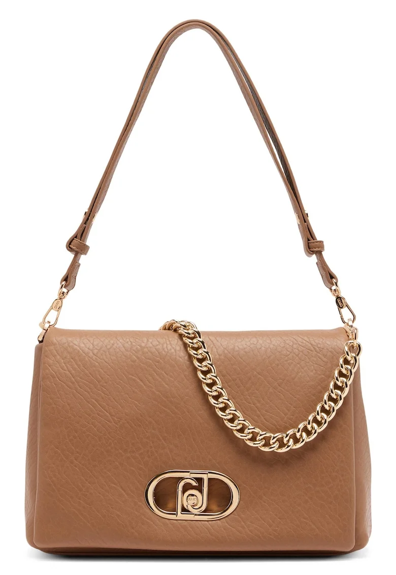 Geanta crossbody de piele ecologica cu bareta ajustabila, Maro deschis