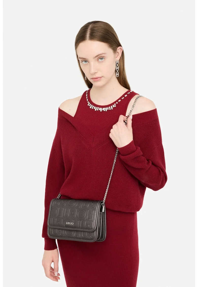 Geanta crossbody cu bareta din lant Better, Negru