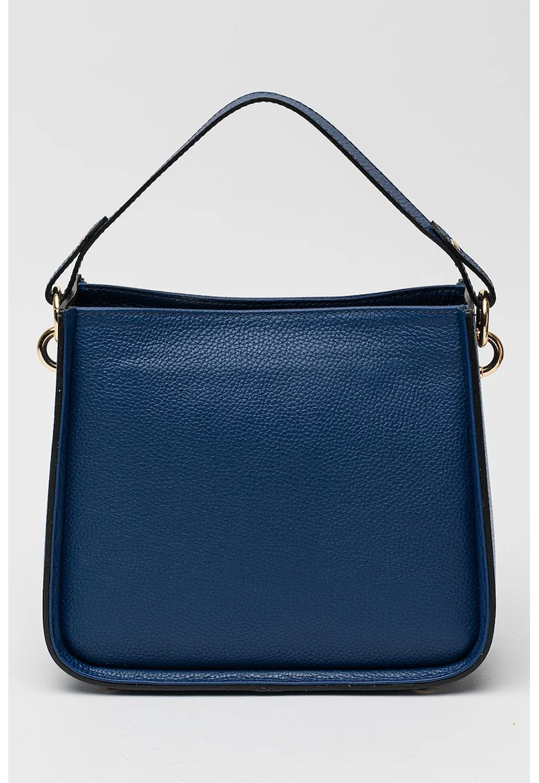Geanta crossbody de piele, Albastru inchis