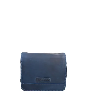 Geanta crossbody unisex de piele, Albastru