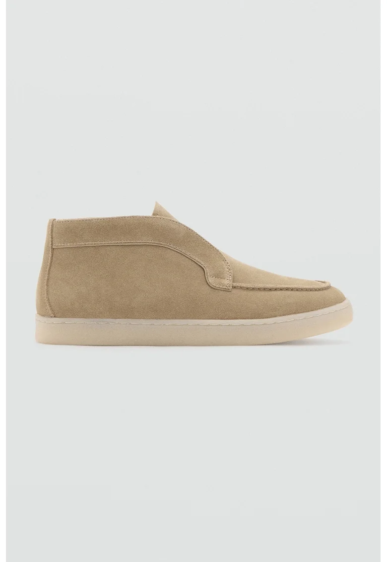 Ghete slip-on din piele intoarsa, Bej