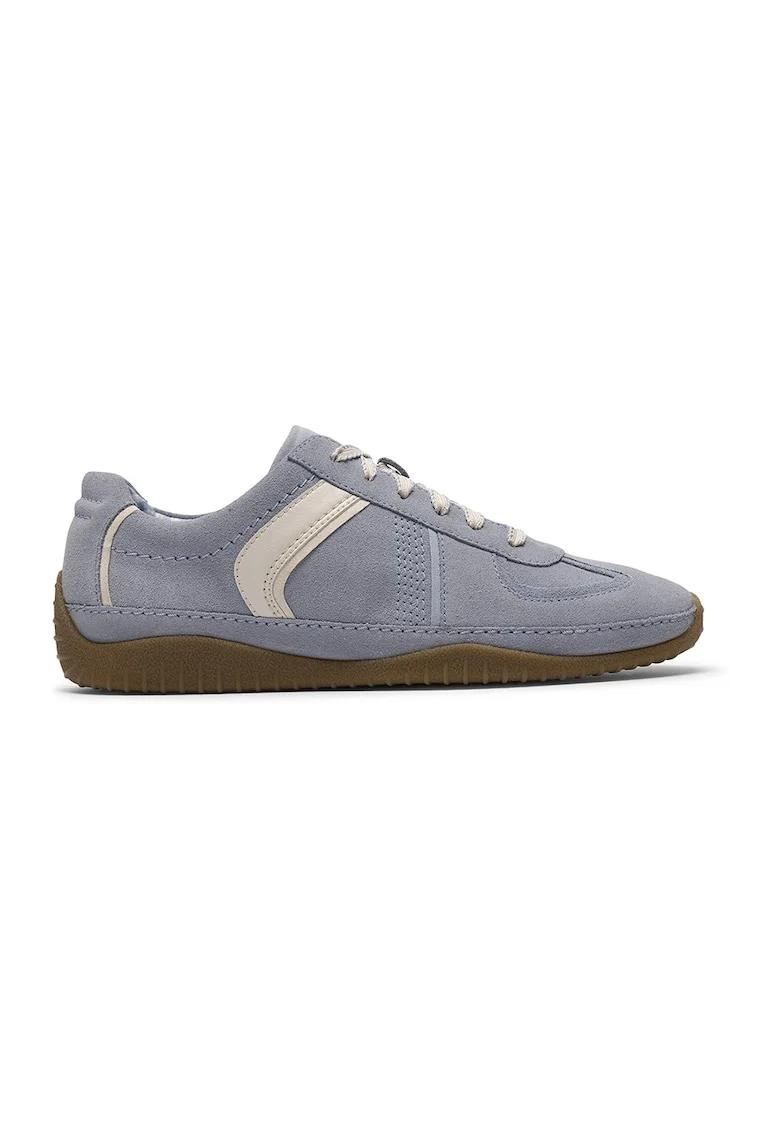 Pantofi sport slip-on din piele intoarsa Meridor, Albastru prafuit/Alb murdar