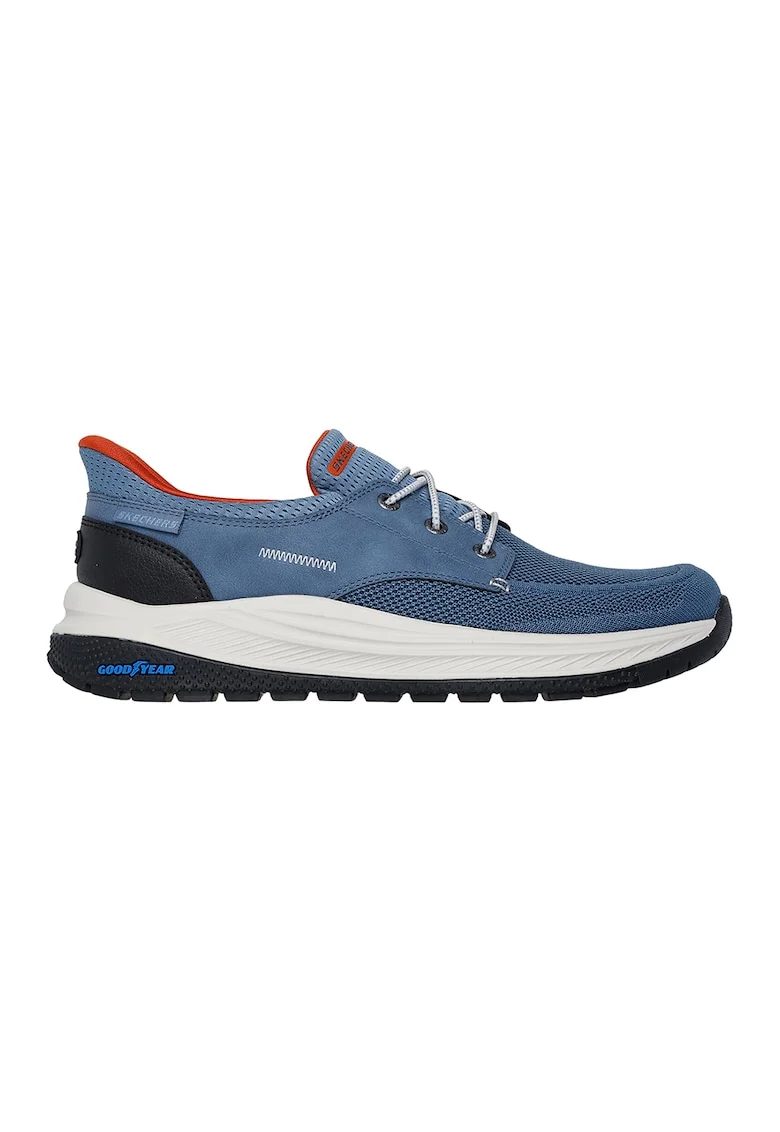 Pantofi sport cu garnituri din piele ecologica Maroe Alden Slip-Ins, Albastru prafuit