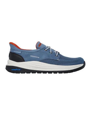 Pantofi sport cu garnituri din piele ecologica Maroe Alden Slip-Ins, Albastru prafuit