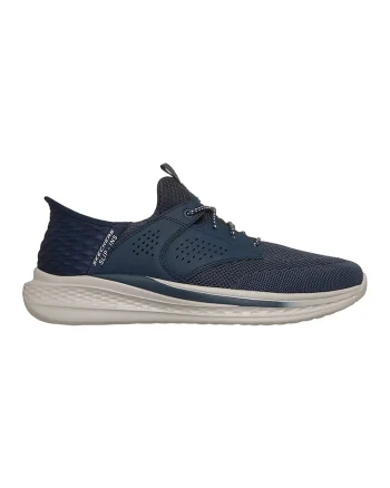 Pantofi sport cu segmente din piele ecologica Slip-ins® Slade Caster, Bleumarin