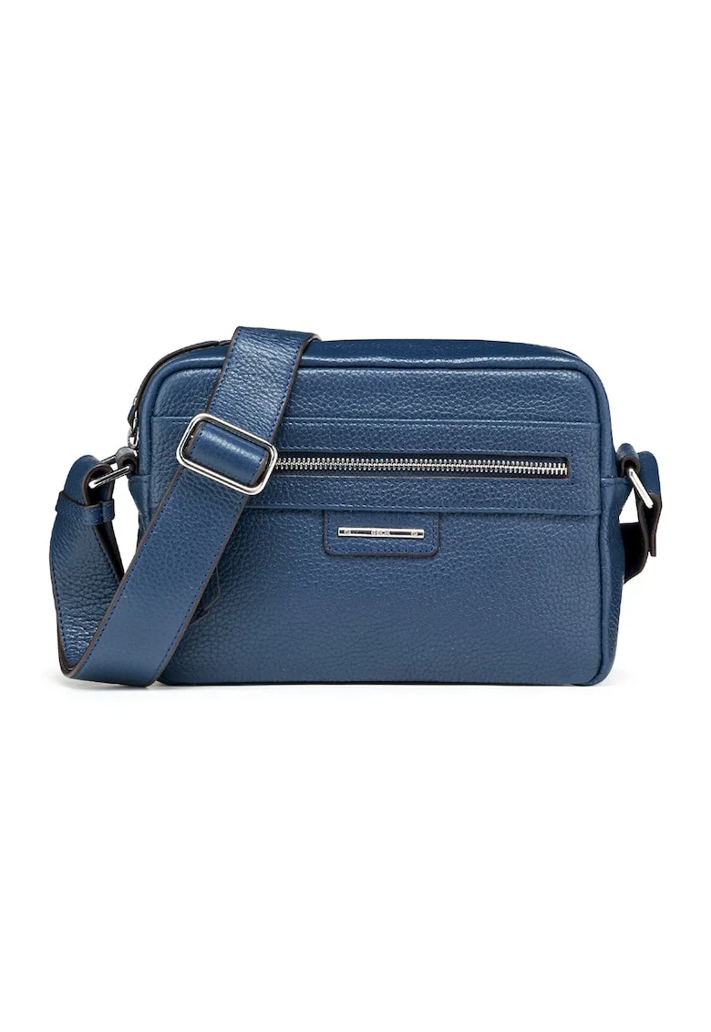 Geanta crossbody din piele Blandine, Albastru inchis