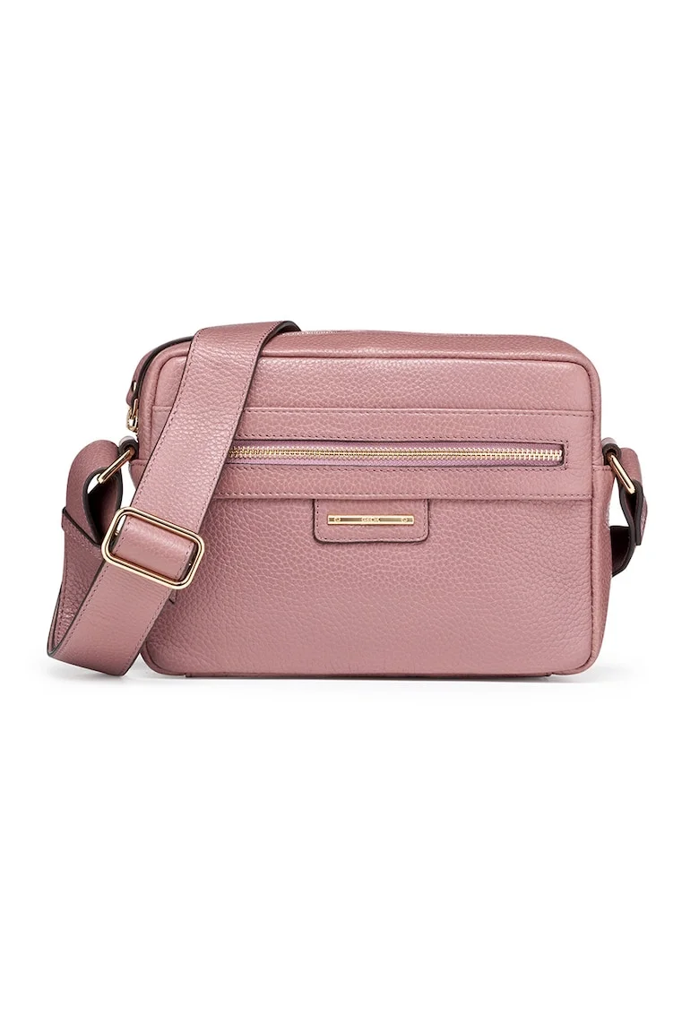 Geanta crossbody din piele Blandine, Roz deschis