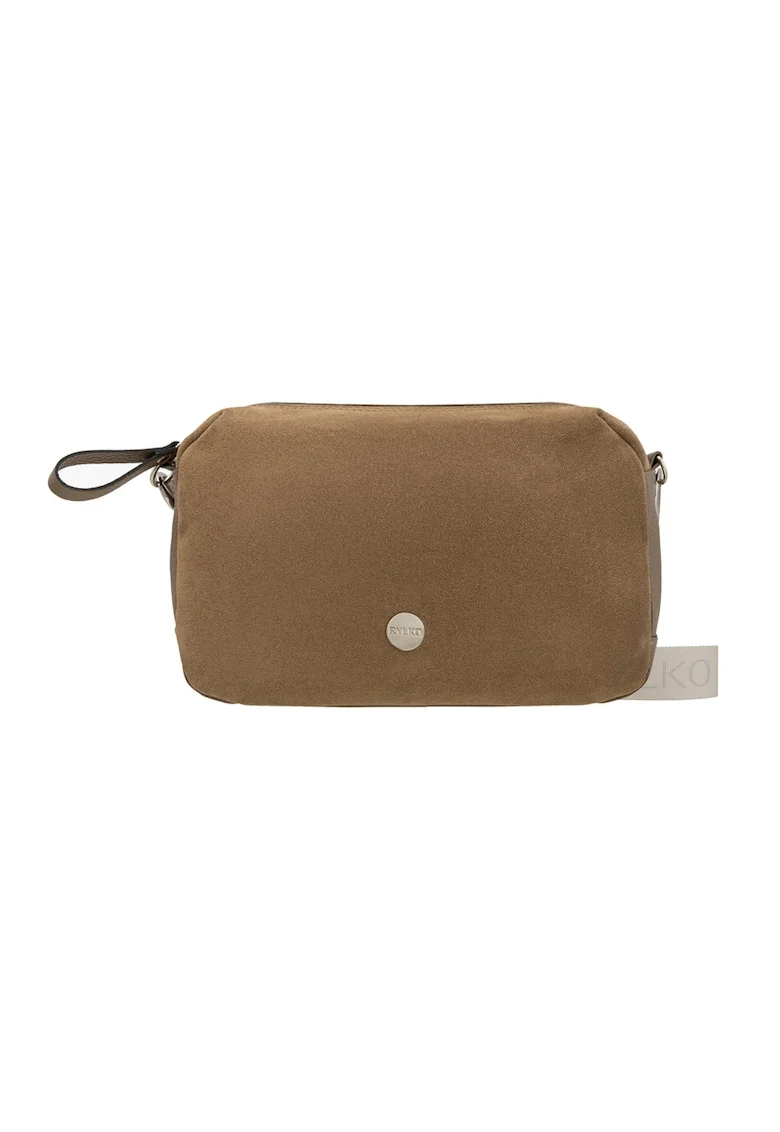 RYLKO, Geanta crossbody din piele si piele intoarsa, Maro