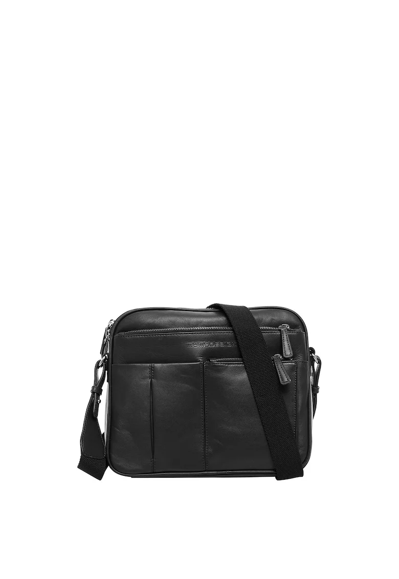Geanta crossbody din piele Eldoria Pro, Negru