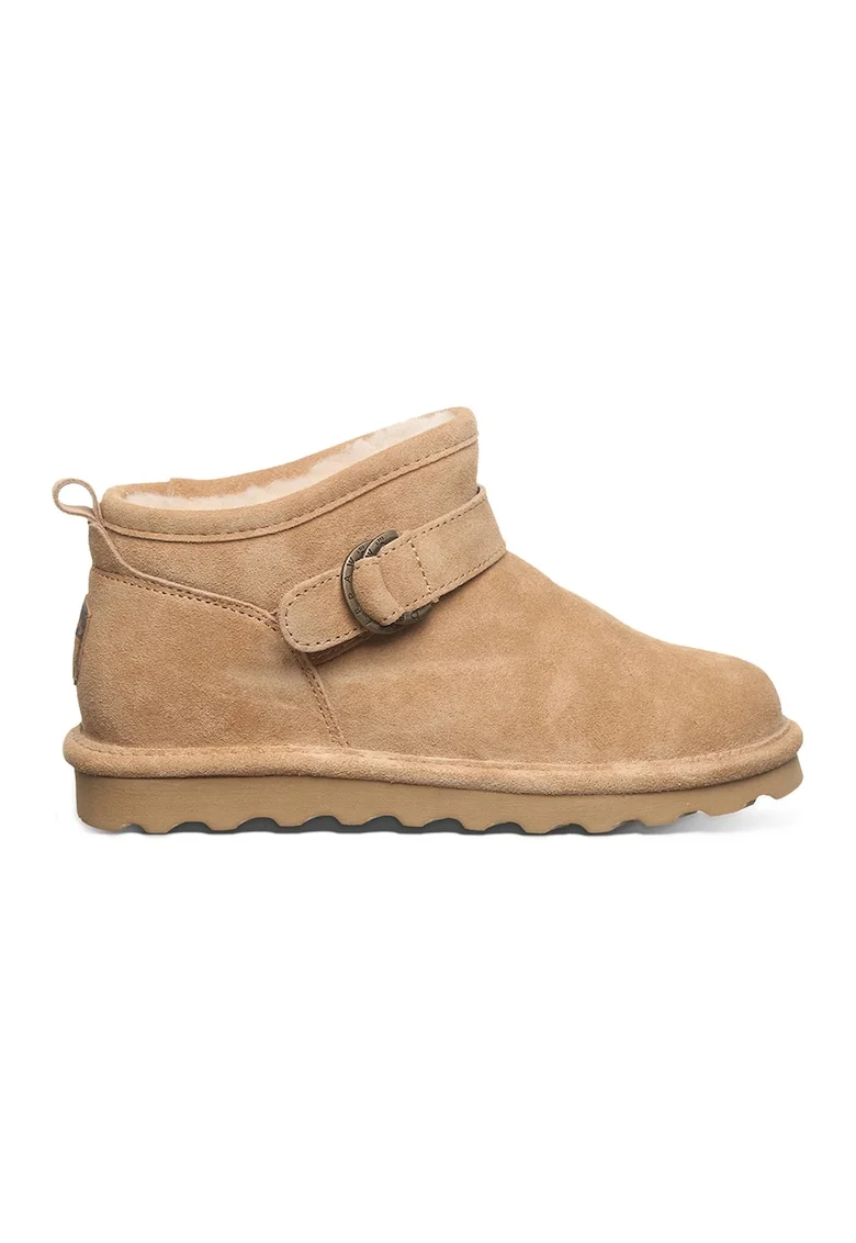 Ghete slip-on din piele intoarsa Petite, Maro camel