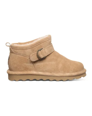 Ghete slip-on din piele intoarsa Petite, Maro camel