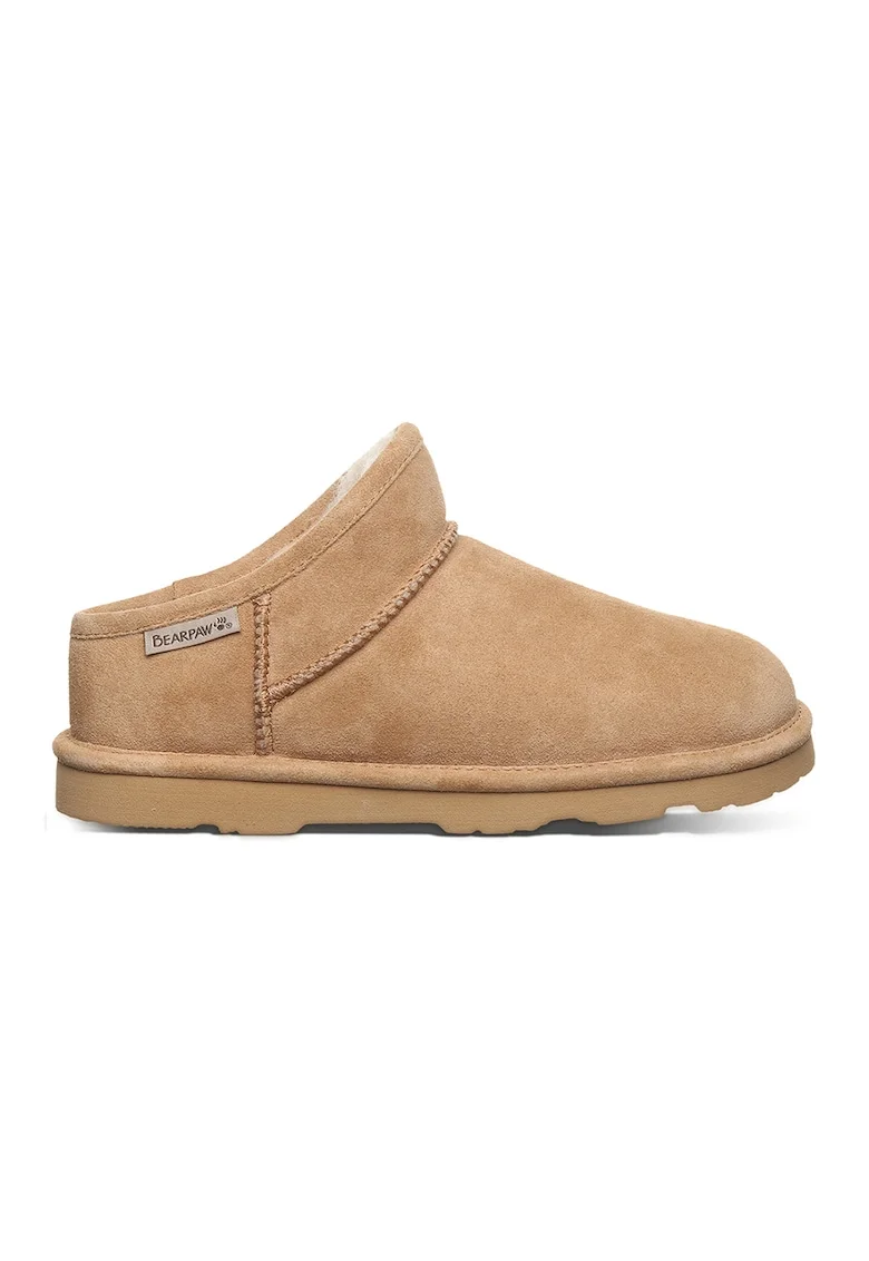 Ghete slip-on din piele intoarsa, Maro camel