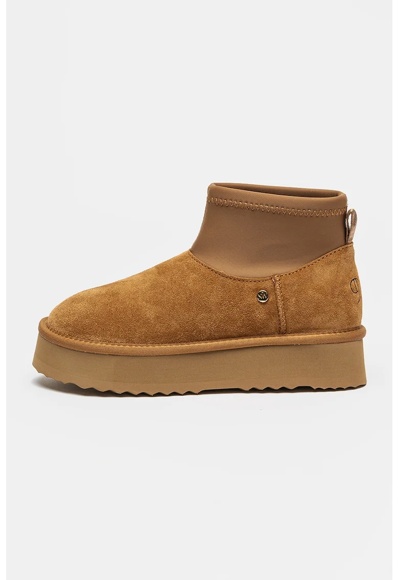 Ghete slip-on din piele intoarsa Harper, Maro camel