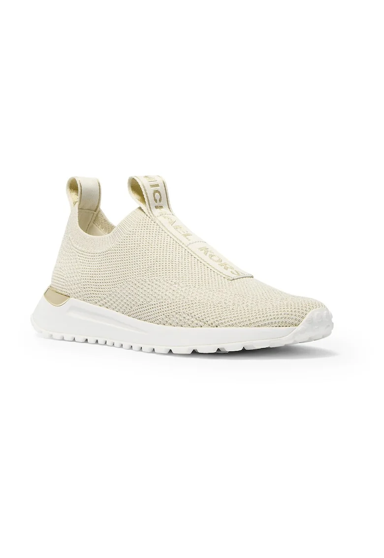Pantofi sport slip-on cu banda logo Eolara, Auriu