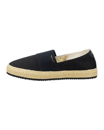 Espadrile slip-on din panza Raffiaville, Negru/Bej