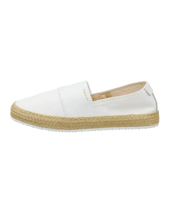 Espadrile slip-on din panza Raffiaville, Alb murdar
