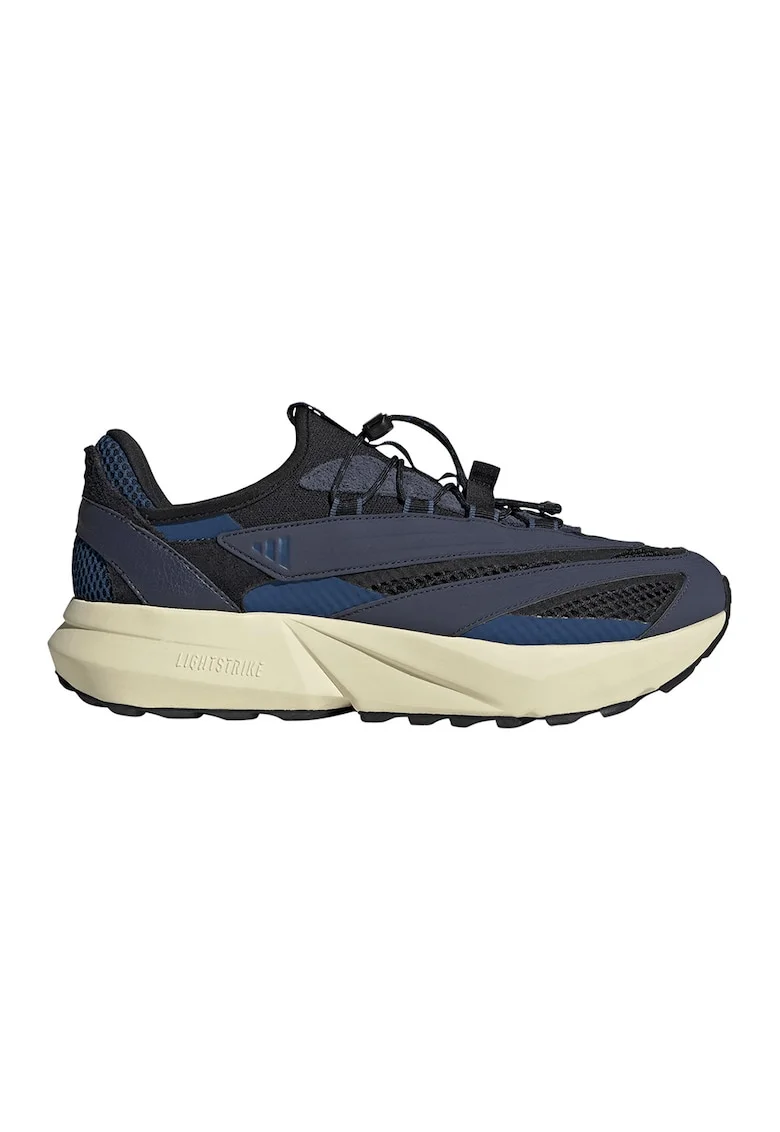 Pantofi sport slip-on Lightblaze Vista din material textil si piele ecologica, Negru/Albastru ultramarin