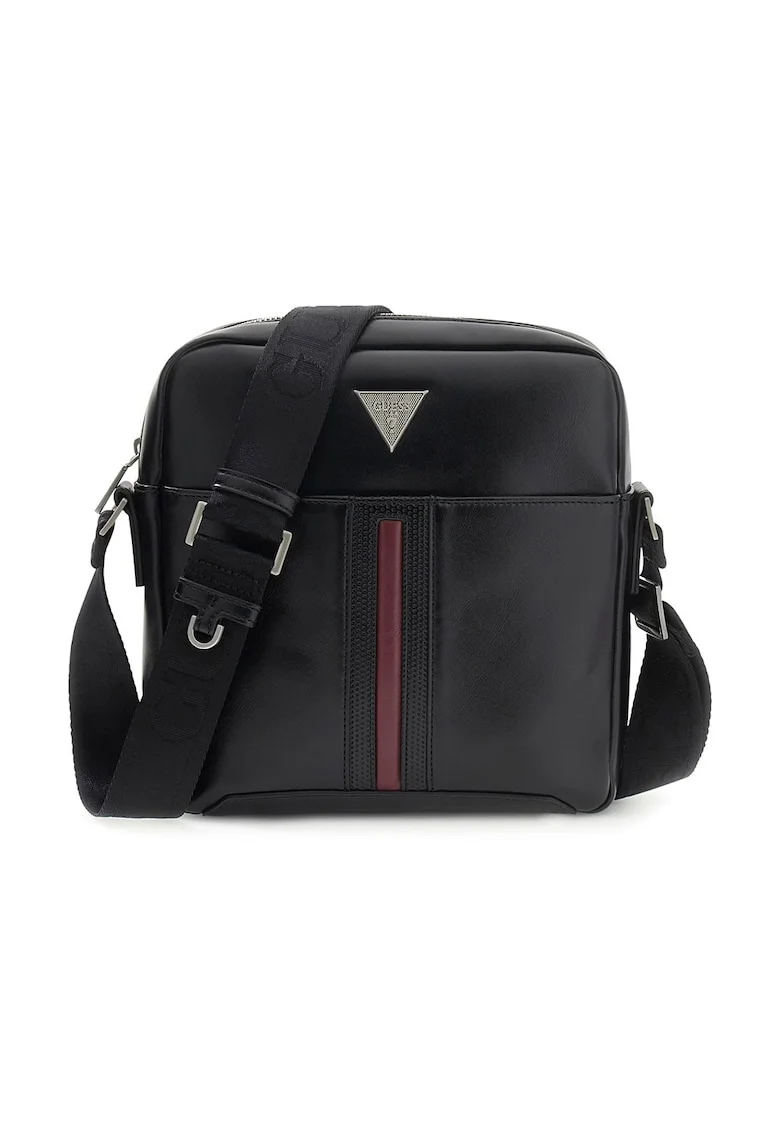 Geanta crossbody din piele ecologica cu buzunar pe partea din spate Torino, Negru