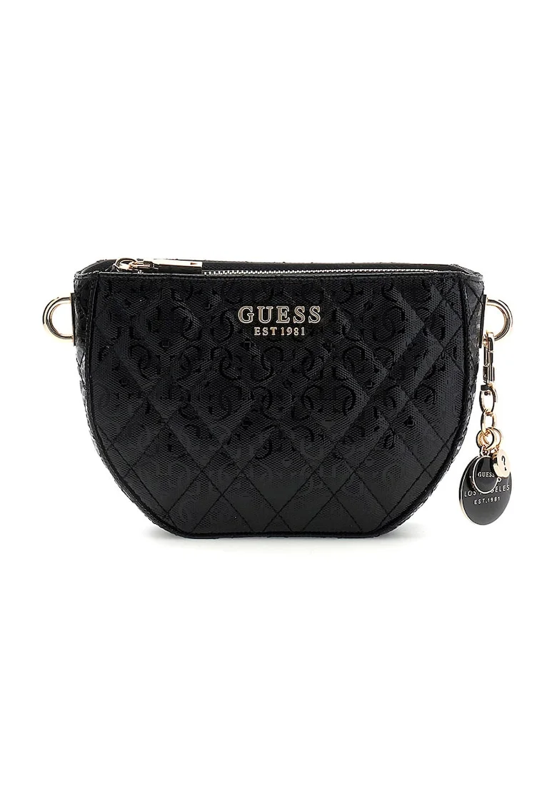 Geanta crossbody cu logo metalic Isemay, Negru