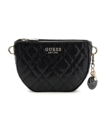 Geanta crossbody cu logo metalic Isemay, Negru