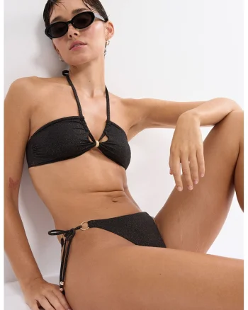 Sutien de baie cu bareta halter Summer Sunset, Negru