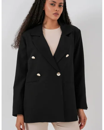 Sacou dama,  Negru, Textil