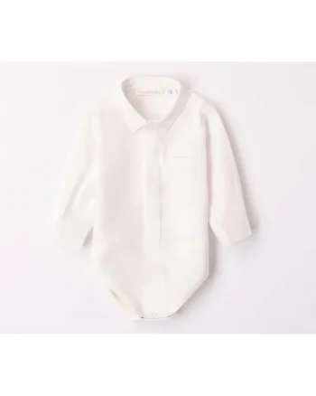 Body camasa pentru bebe baiat,  3.7653, Alb Natural