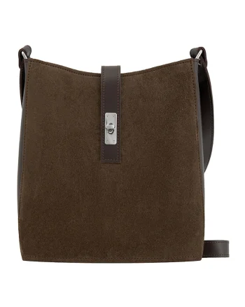 Geanta crossbody de piele si piele intoarsa