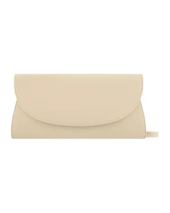 Geanta crossbody din piele si piele intoarsa, Crem