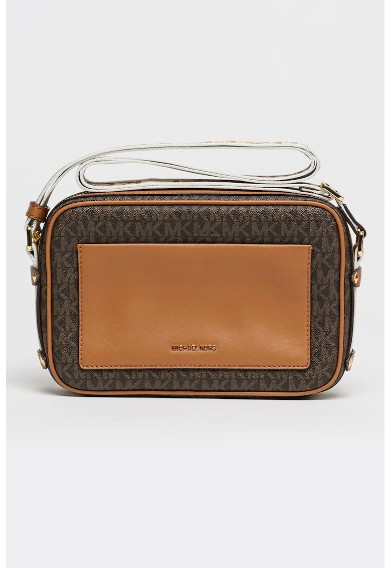 Geanta crossbody cu monograma Maeve, Negru/Maro scortisoara