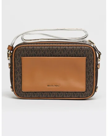 Geanta crossbody cu monograma Maeve, Negru/Maro scortisoara