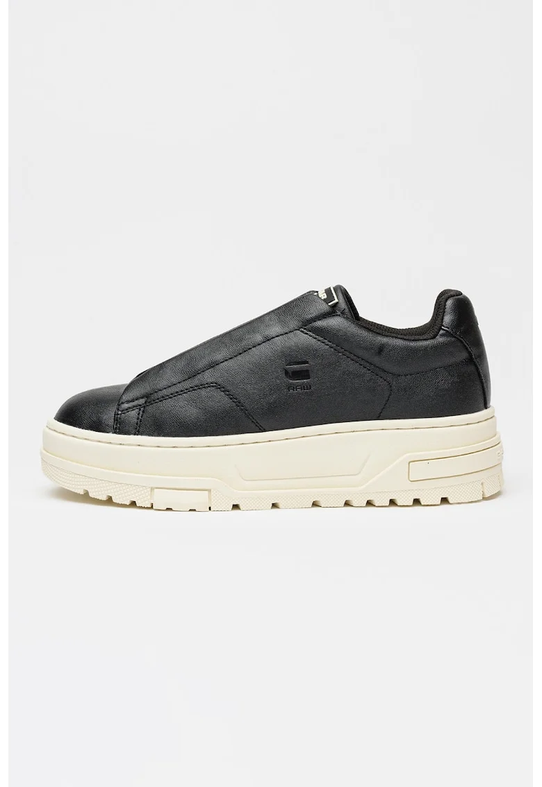 Pantofi sport slip-on de piele ecologica cu platforma Lhana II, Negru